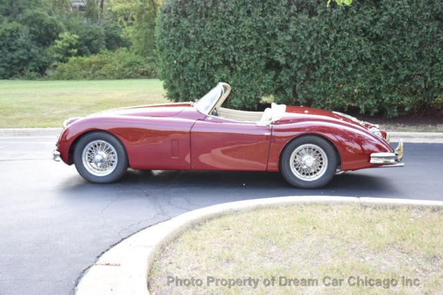 1958 Burgundy Jaguar XK Convertible