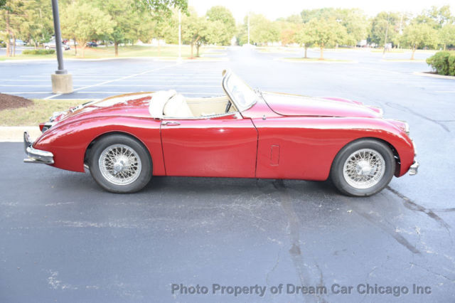 1958 Burgundy Jaguar XK Convertible