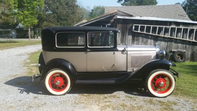 1930 Black and Gray Ford Model A 2 door
