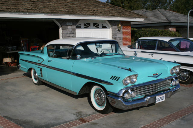 1958 Turquoise / white Chevrolet Impala 2 Door Hardtop