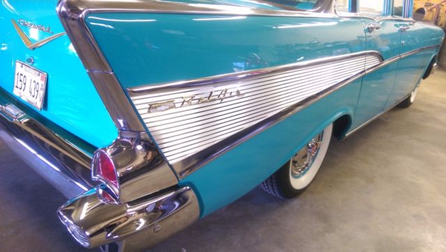 1957 Turquoise/Ivory Chevrolet Bel Air/150/210 Sedan