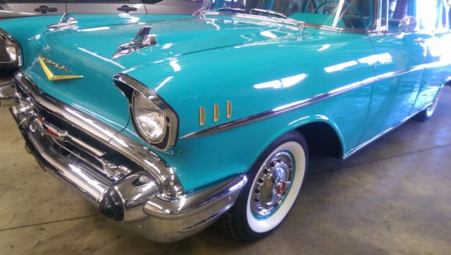 1957 Turquoise/Ivory Chevrolet Bel Air/150/210 Sedan