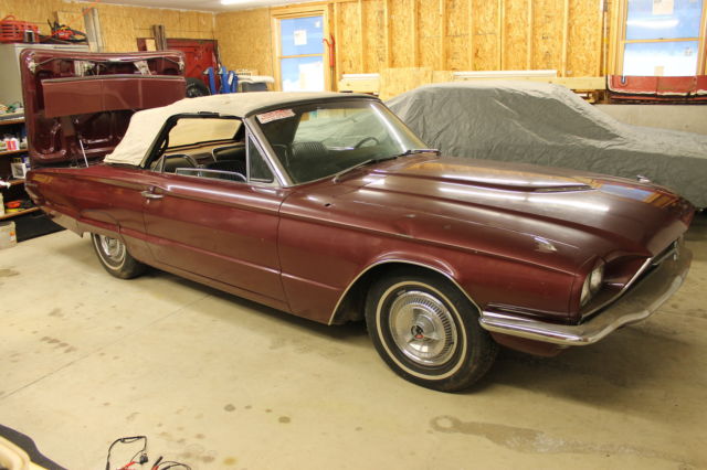 1966 Burgundy Ford Thunderbird Convertible