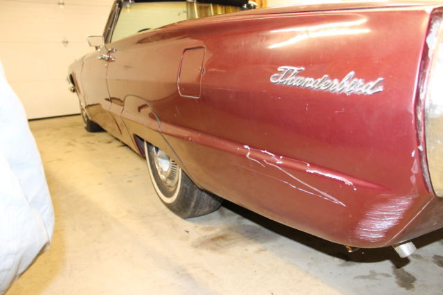 1966 Burgundy Ford Thunderbird Convertible