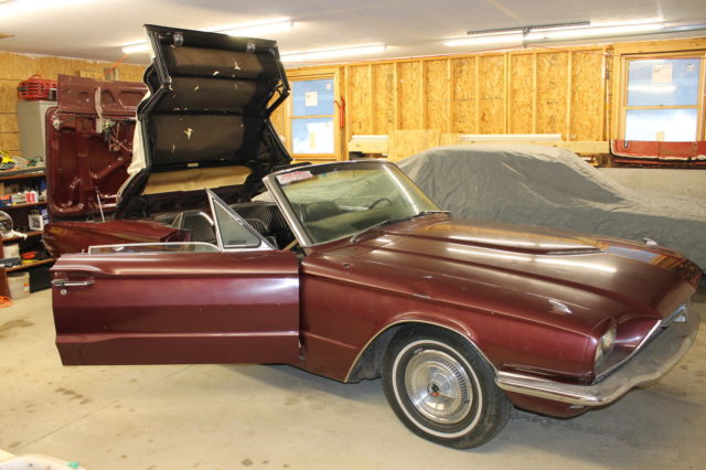 1966 Burgundy Ford Thunderbird Convertible