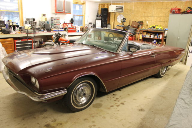 1966 Burgundy Ford Thunderbird Convertible