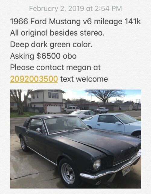 1966 Green Ford Mustang See pixs