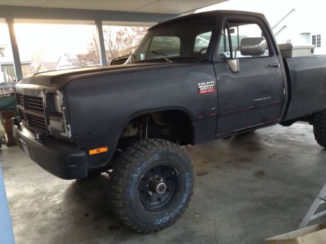 1991 Black Dodge Ram 2500 Cab & Chassis