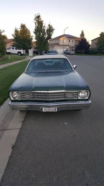 1974 Green Plymouth Duster Coupe