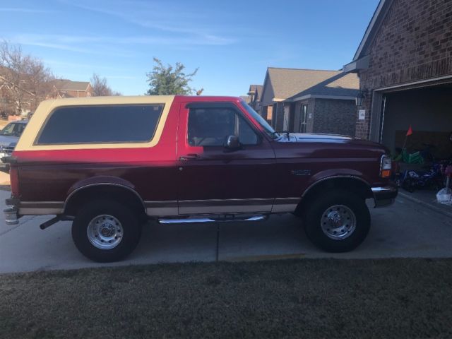 1994 Burgundy Ford Bronco SUV
