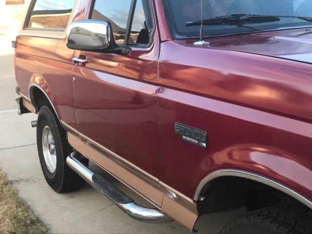 1994 Burgundy Ford Bronco SUV