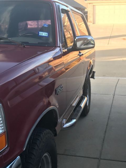 1994 Burgundy Ford Bronco SUV
