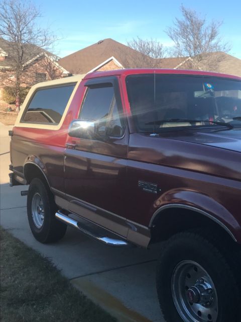 1994 Burgundy Ford Bronco SUV