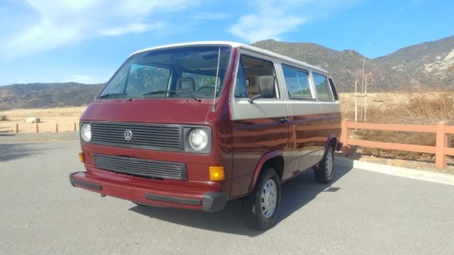 1984 Burgundy Volkswagen Bus/Vanagon Standard Passenger Van