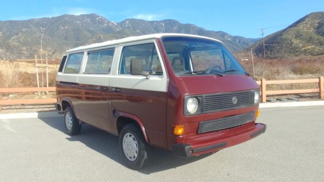 1984 Burgundy Volkswagen Bus/Vanagon Standard Passenger Van