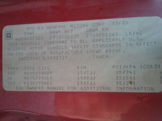1990 Red Chevrolet S-10 Standard Cab Pickup