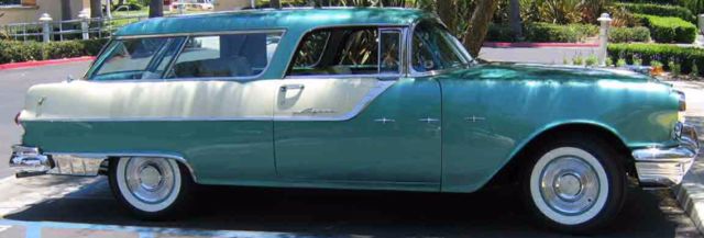 1955 Turquoise Blue metalic  and White Mist Pontiac Safari Wagon Wagon