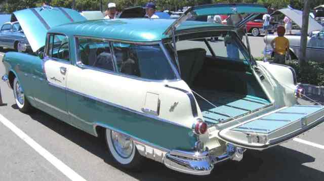 1955 Turquoise Blue metalic  and White Mist Pontiac Safari Wagon Wagon