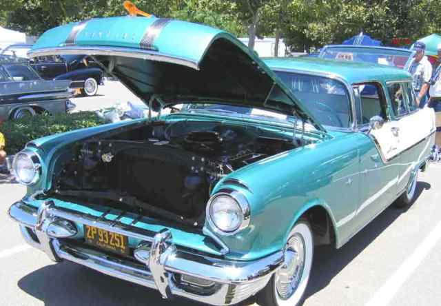 1955 Turquoise Blue metalic  and White Mist Pontiac Safari Wagon Wagon