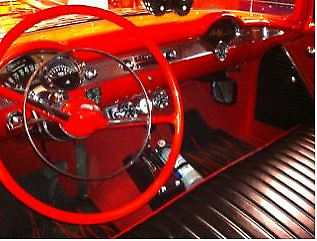 1955 Red/Black Chevrolet Bel Air/150/210 2 DR Post