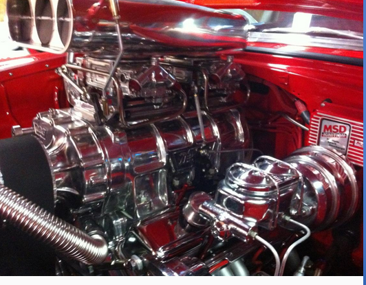 1955 Red/Black Chevrolet Bel Air/150/210 2 DR Post