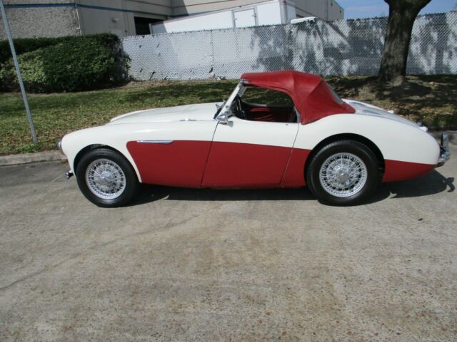 1955 White and Red Austin Healey 100-4 Convertible
