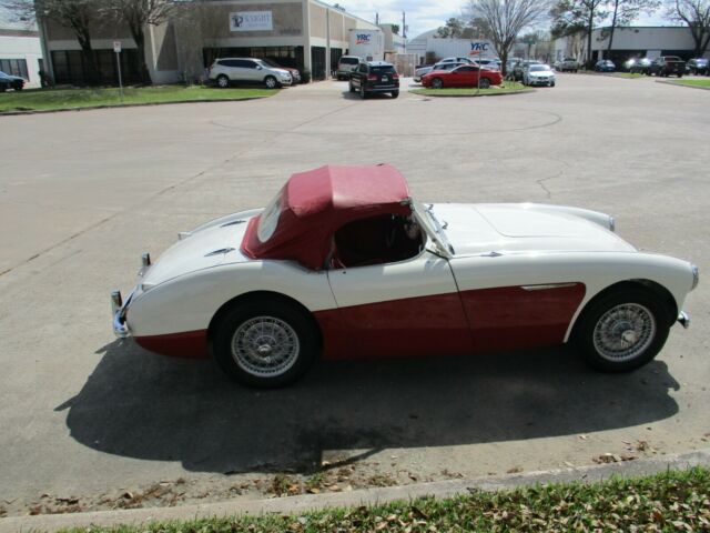 1955 White and Red Austin Healey 100-4 Convertible