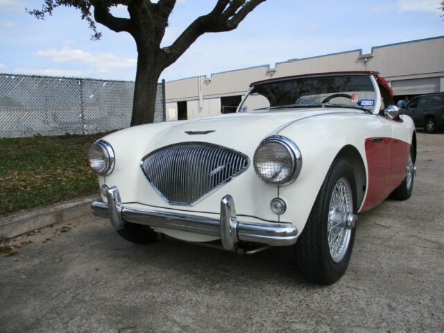 1955 White and Red Austin Healey 100-4 Convertible