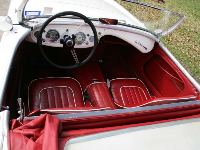 1955 White and Red Austin Healey 100-4 Convertible