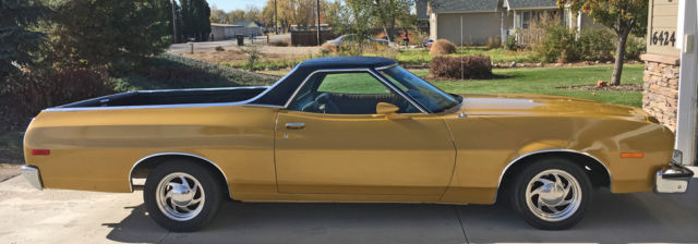 1973 Gold Ford Ranchero Coupe Pickup