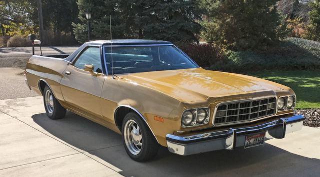 1973 Gold Ford Ranchero Coupe Pickup