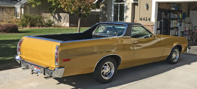 1973 Gold Ford Ranchero Coupe Pickup