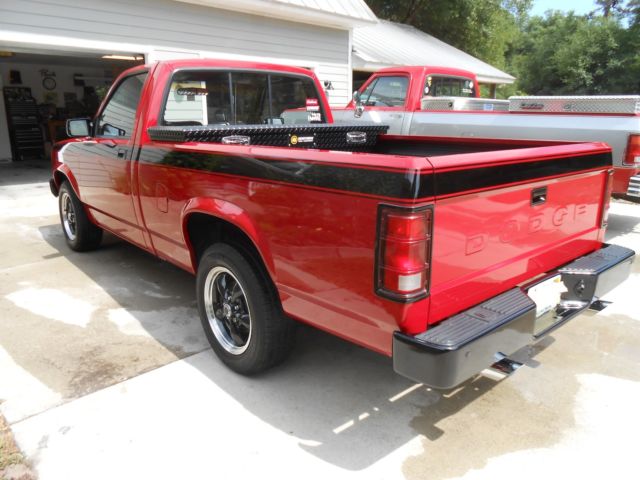 1989 Red Dodge Dakota Standard Cab Pickup