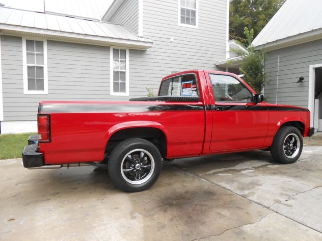 1989 Red Dodge Dakota Standard Cab Pickup