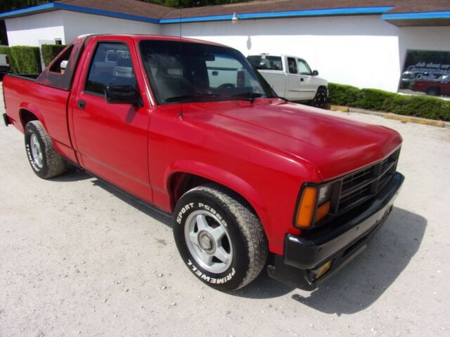 1989 Red Dodge Dakota Standard Cab Pickup