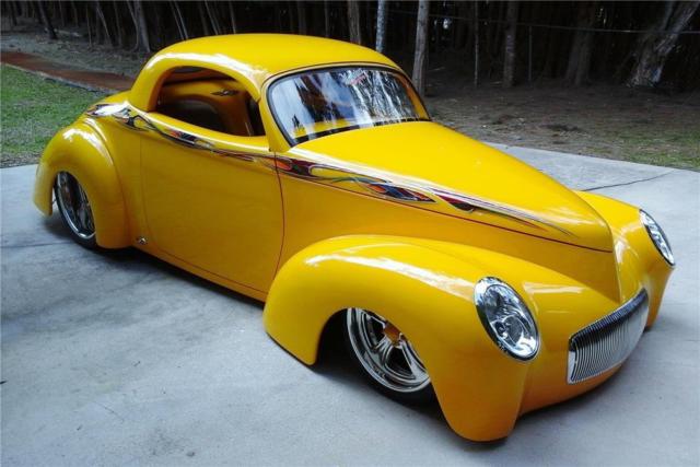 1941 Yellow With Custom Graphics Willys Custom Coupe / Convertible