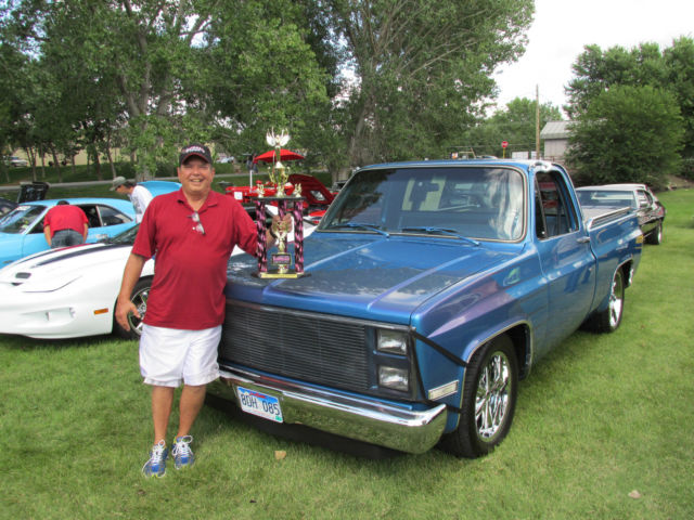 1985 CUSTOM BLUE WITH FLAMES THAT CHANGE COLORS GMC Sierra 1500 SHORT BED
