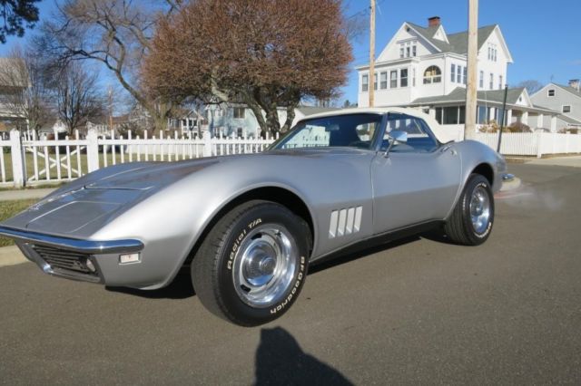 1968 Silver Chevrolet Corvette Convertible