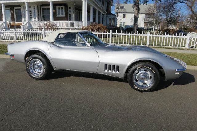 1968 Silver Chevrolet Corvette Convertible