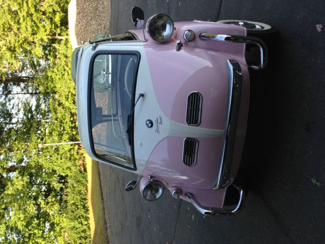 1957 white and necco wafer pink BMW Other bubble