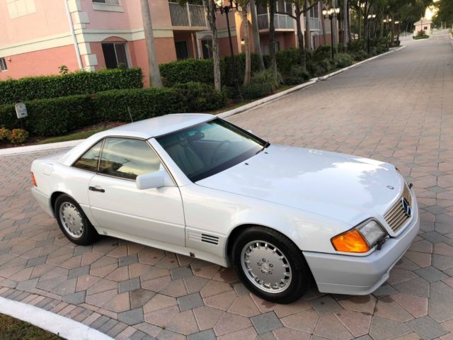 1991 White Mercedes-Benz SL-Class Convertible