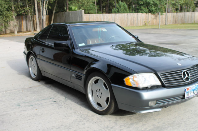 1992 Black on Silver Grey Mercedes-Benz SL-Class Convertible