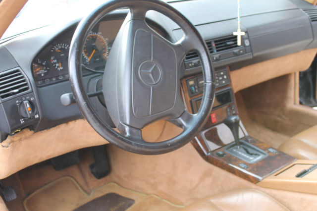 1992 Black on Silver Grey Mercedes-Benz SL-Class Convertible