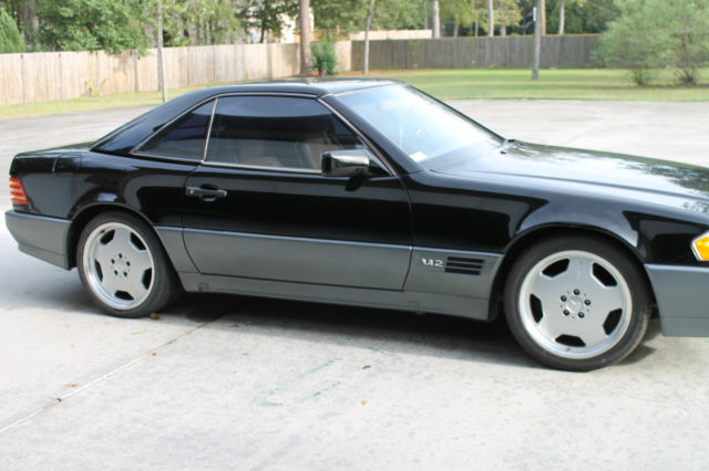 1992 Black on Silver Grey Mercedes-Benz SL-Class Convertible