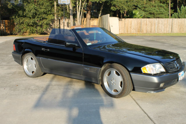 1992 Black on Silver Grey Mercedes-Benz SL-Class Convertible