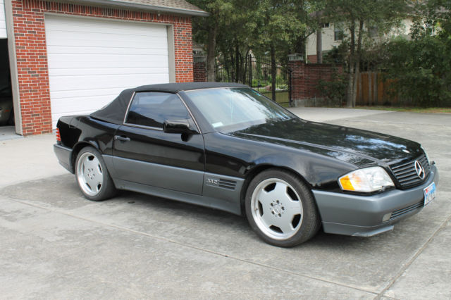 1992 Black on Silver Grey Mercedes-Benz SL-Class Convertible