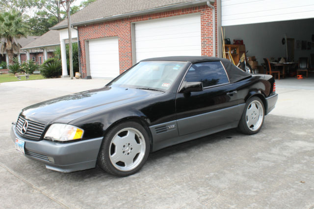 1992 Black on Silver Grey Mercedes-Benz SL-Class Convertible