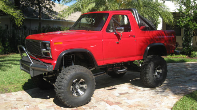 1986 Red Ford Bronco Convertible