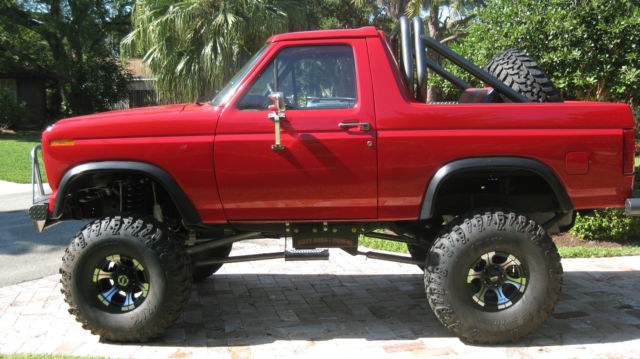 1986 Red Ford Bronco Convertible