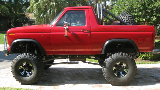1986 Red Ford Bronco Convertible